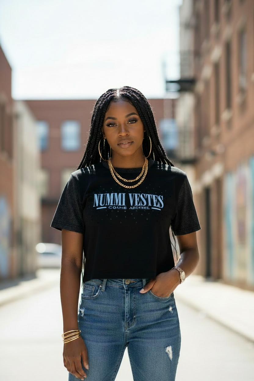 Premium Cotton Womans Acid washed crop T-shirt