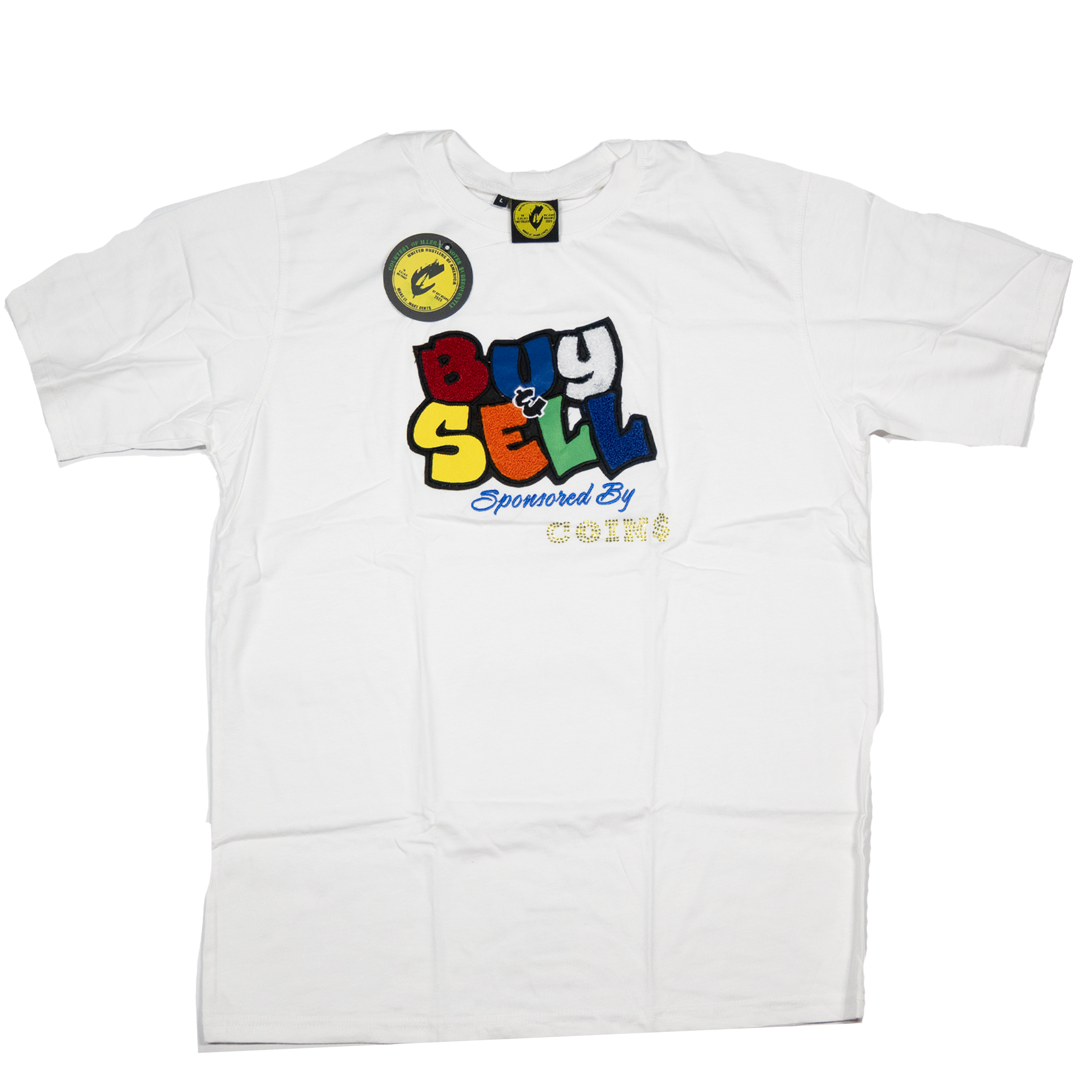 "BUY & SELL " ACID WASHED PIMA COTTON T-SHIRT