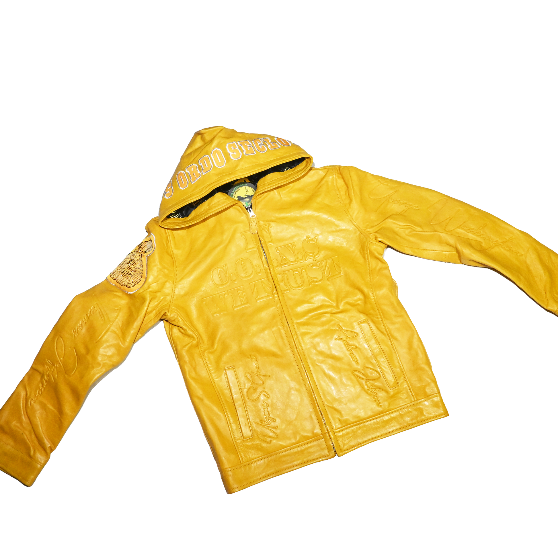 "Always Touch Money(A.T.M)" All Black Lambskin Leather Hoodie