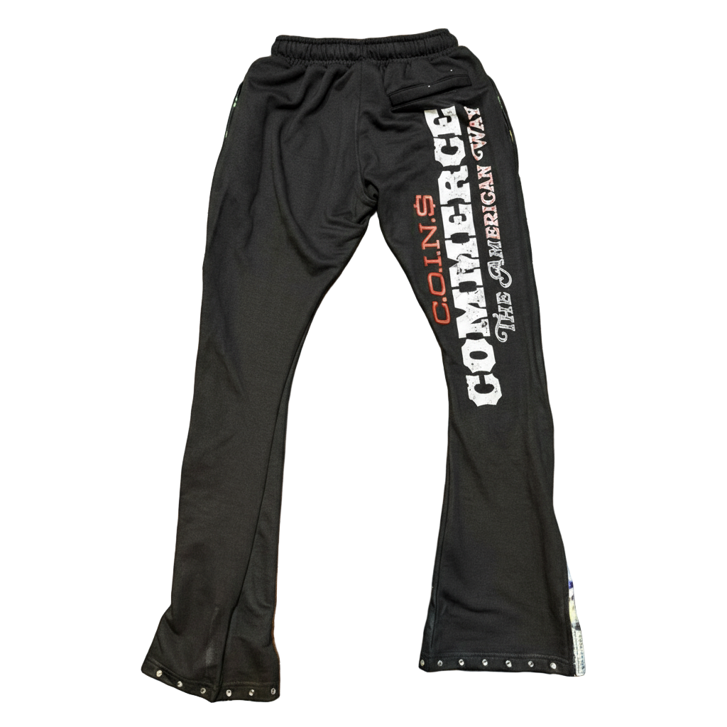 "BUY & SELL" TERRY FLARE BOTTOM SWEATPANTS