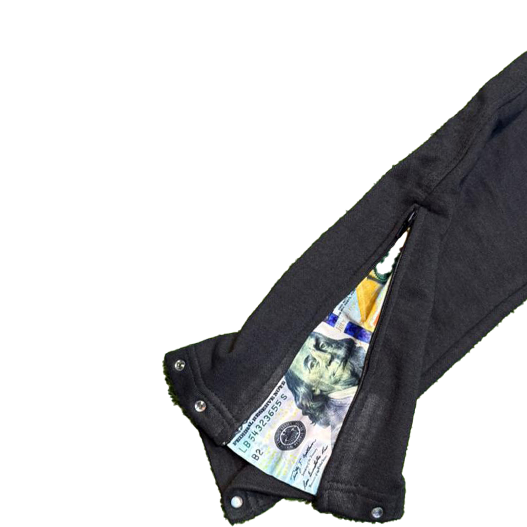 "BUY & SELL" TERRY STACKED BOTTOM SWEATPANTS