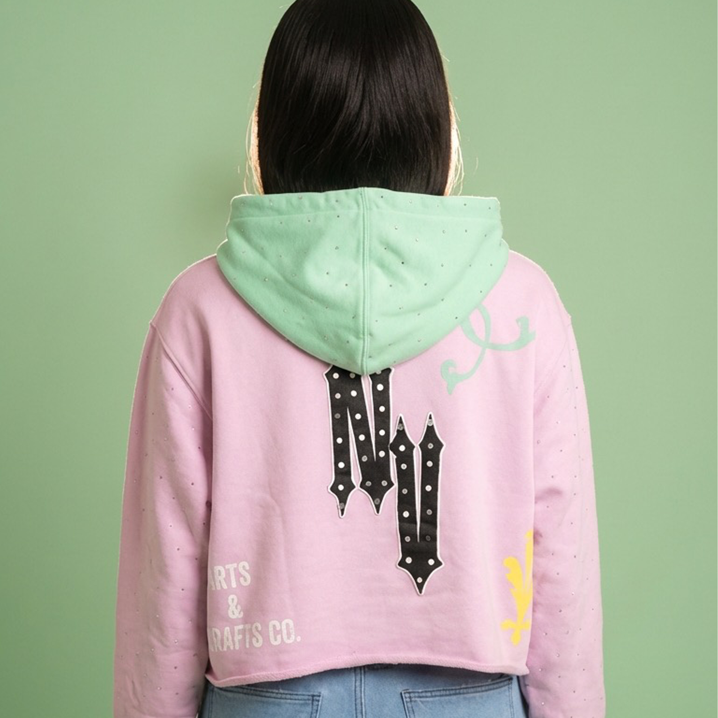 "Easter Fresh" Terry Cotton Pullover Crop  Hoodie