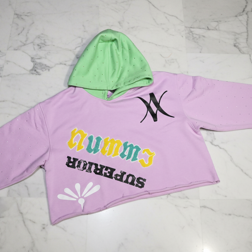 "Easter Fresh" Terry Cotton Pullover Crop  Hoodie