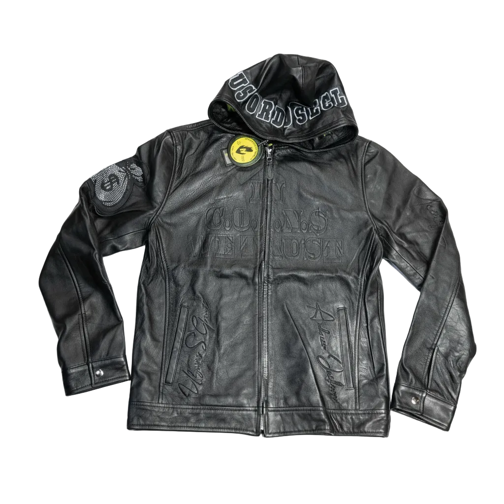 Genuine Leather "A.T.M" Zippered Hoodies
