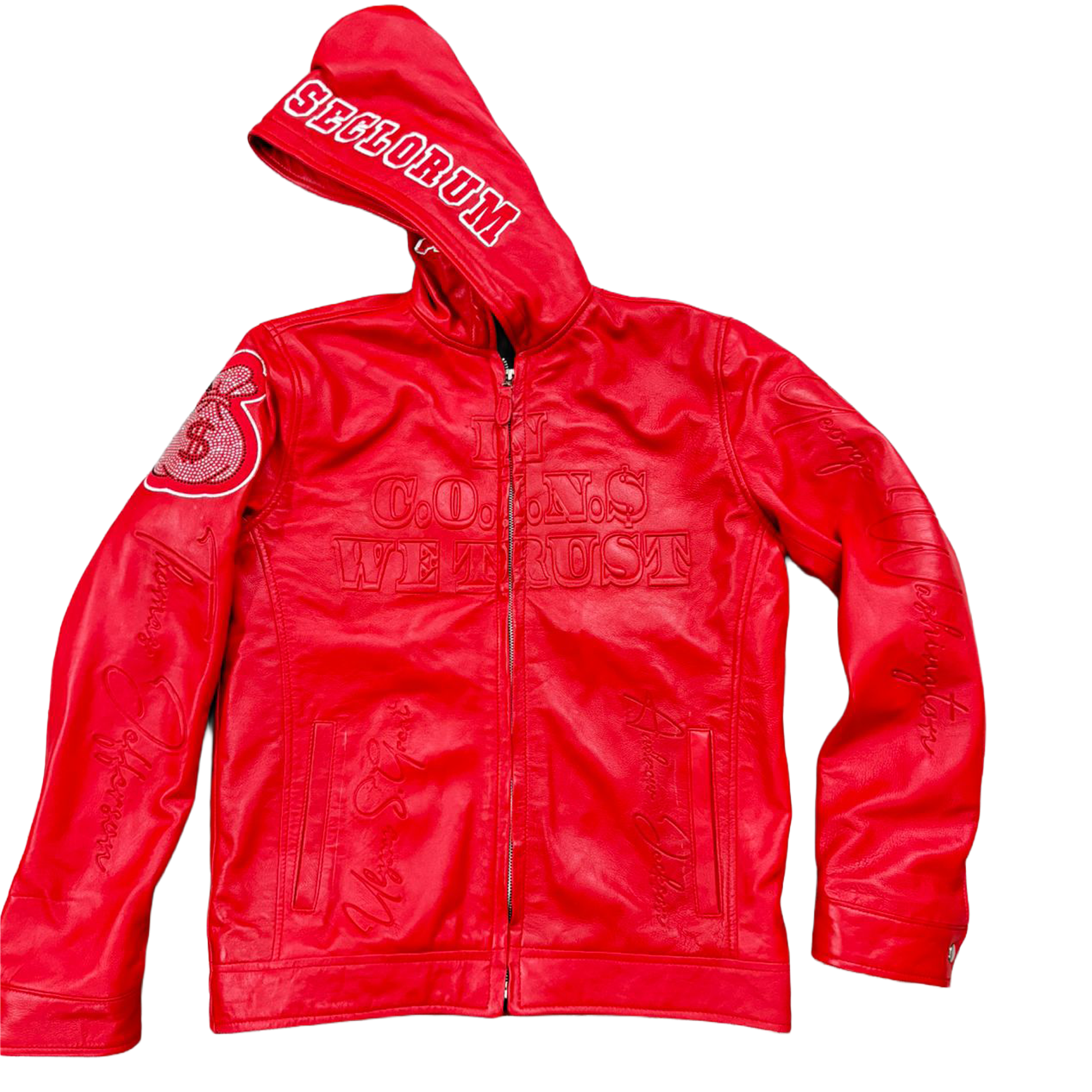 Genuine Leather "A.T.M" Zippered Hoodies