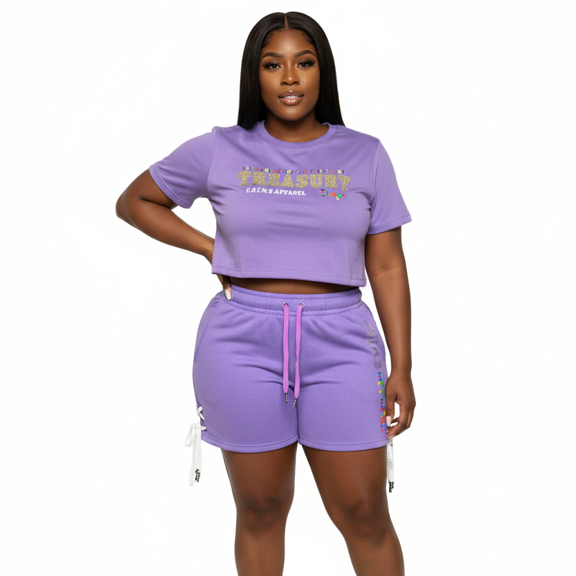 "Treasury Dept. "  Woman's Terry Cotton Short Sets