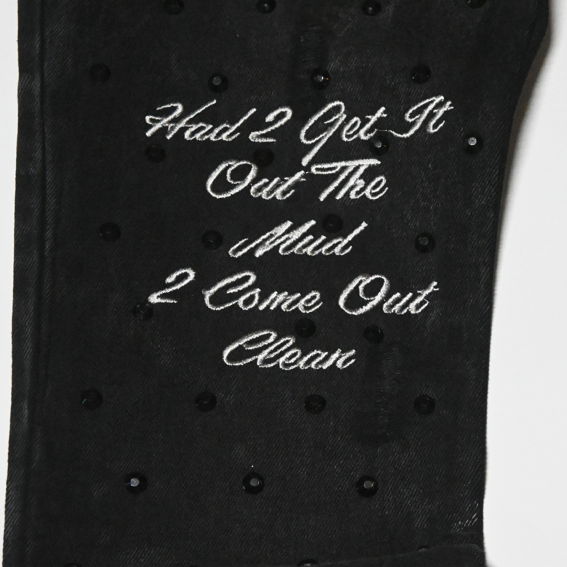 "A.T.M" Black Acid Washed Flared Bottom Fitted Denim Jeans