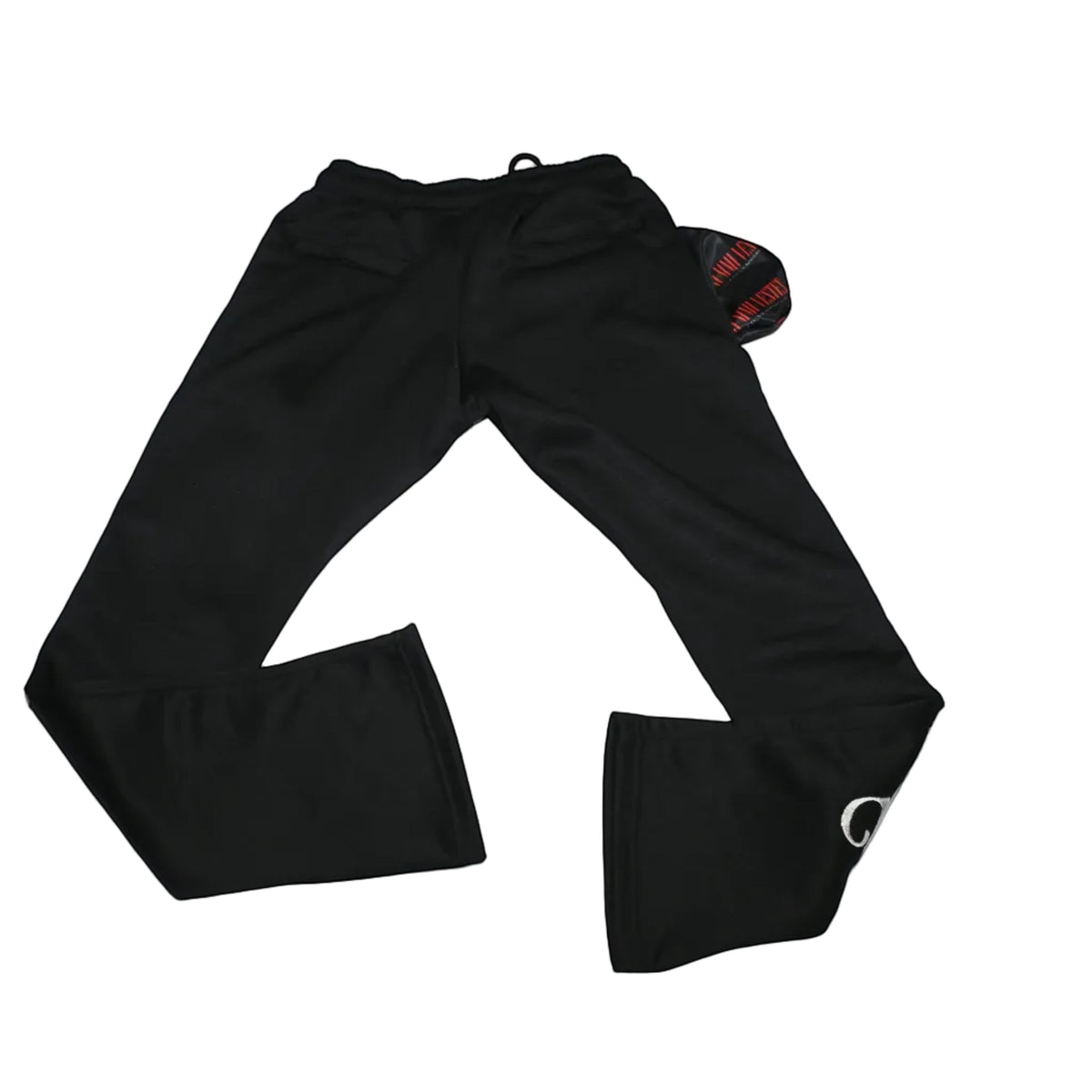 NUMMI VESTES black joggers with elasticated waistband and vertical branding detail on the leg