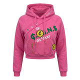 Womans Graphic Cropped Pullover Hoodie