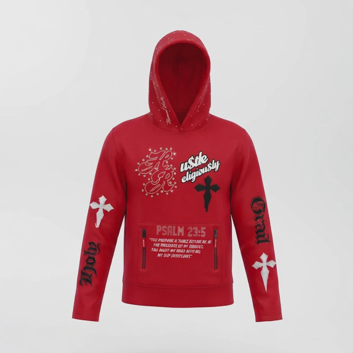NUMMI VESTES Graphic Print Pullover Hoodie