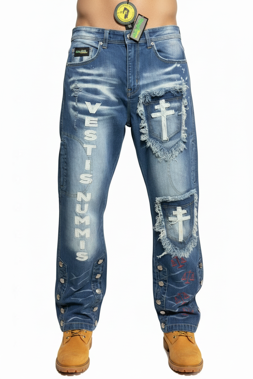 Street Religion Relaxed Blue Denim Jeans