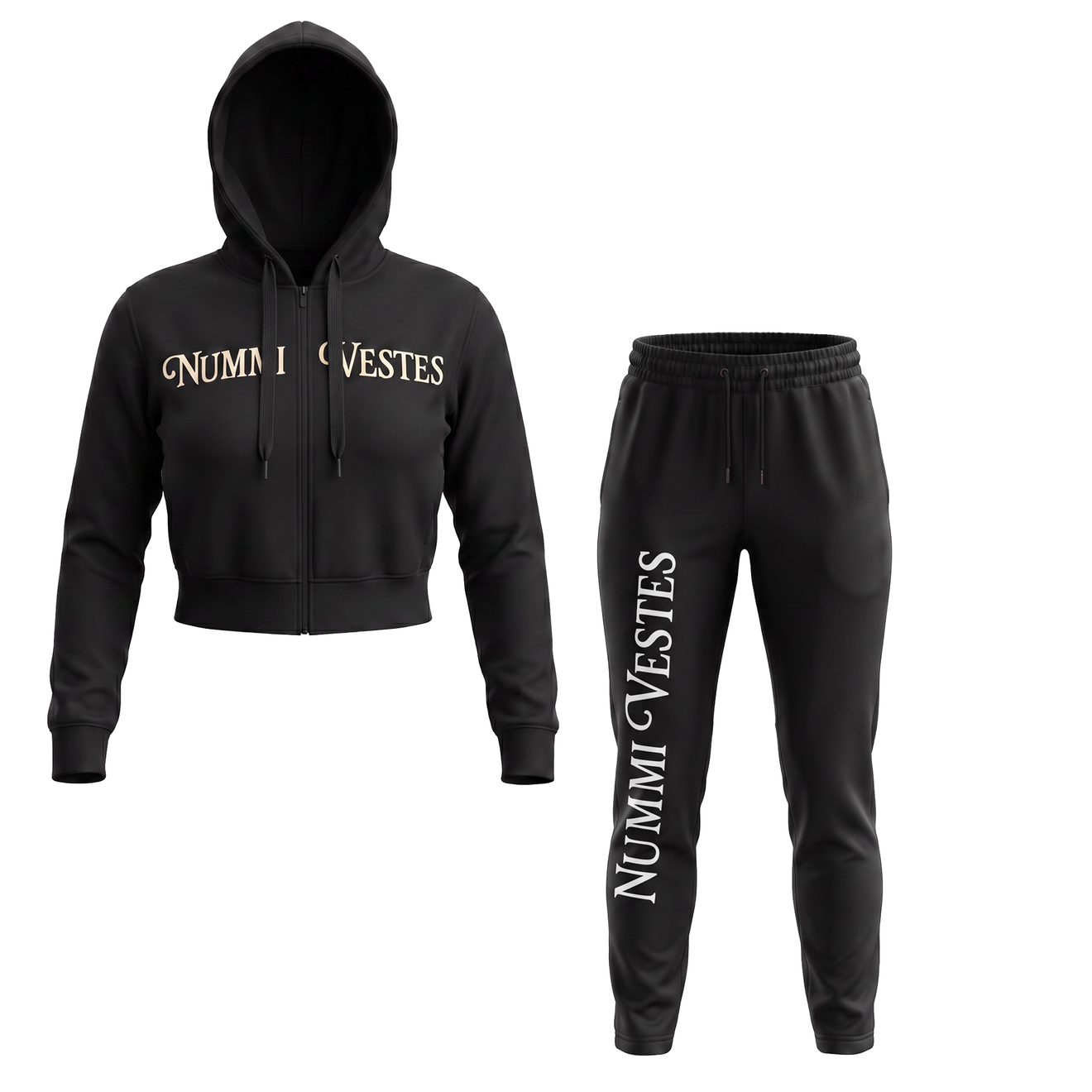 Nummi Vestes Woman's Zippered Crop Tracksuit