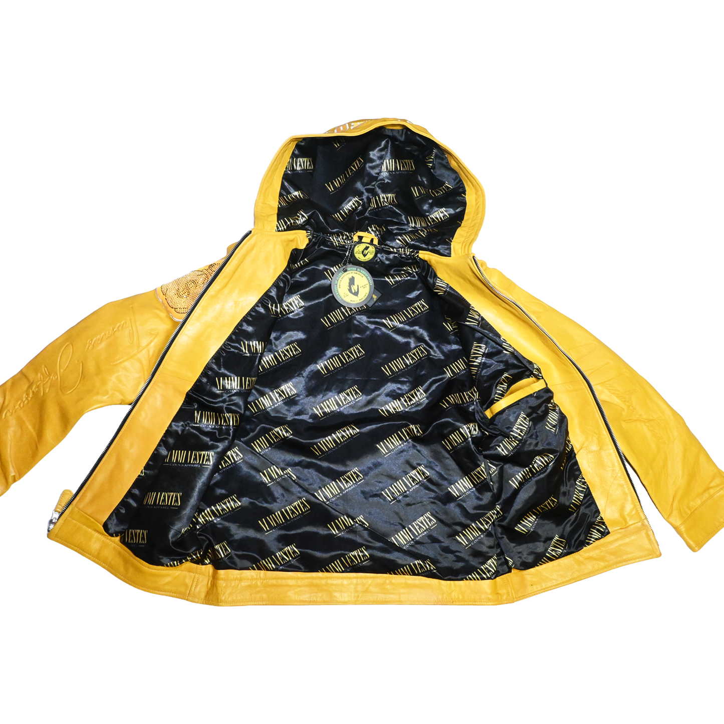 "Always Touch Money(A.T.M)" All Black Lambskin Leather Hoodie